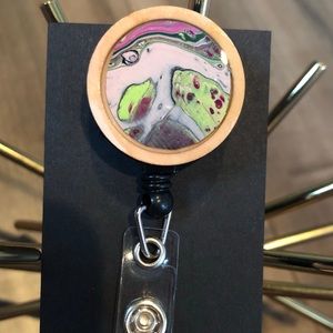 Retractable Nametag Badge Holder Lanyard Handmade